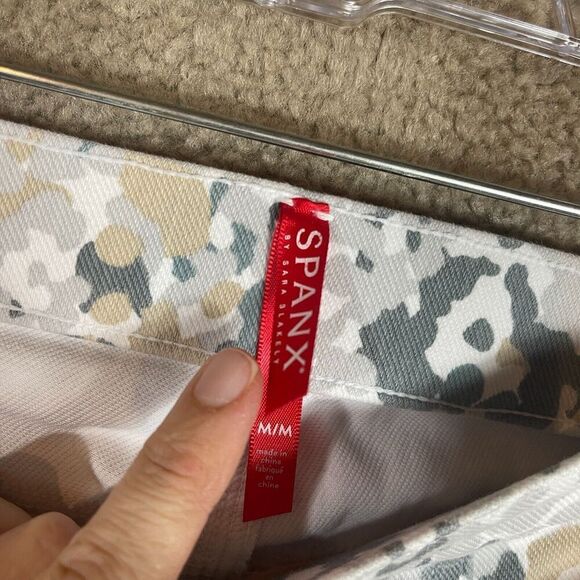 Spanx Jean-ish Leggings Womens Medium Multicolor Floral Print Soft Denim Pull On - Picture 9 of 13